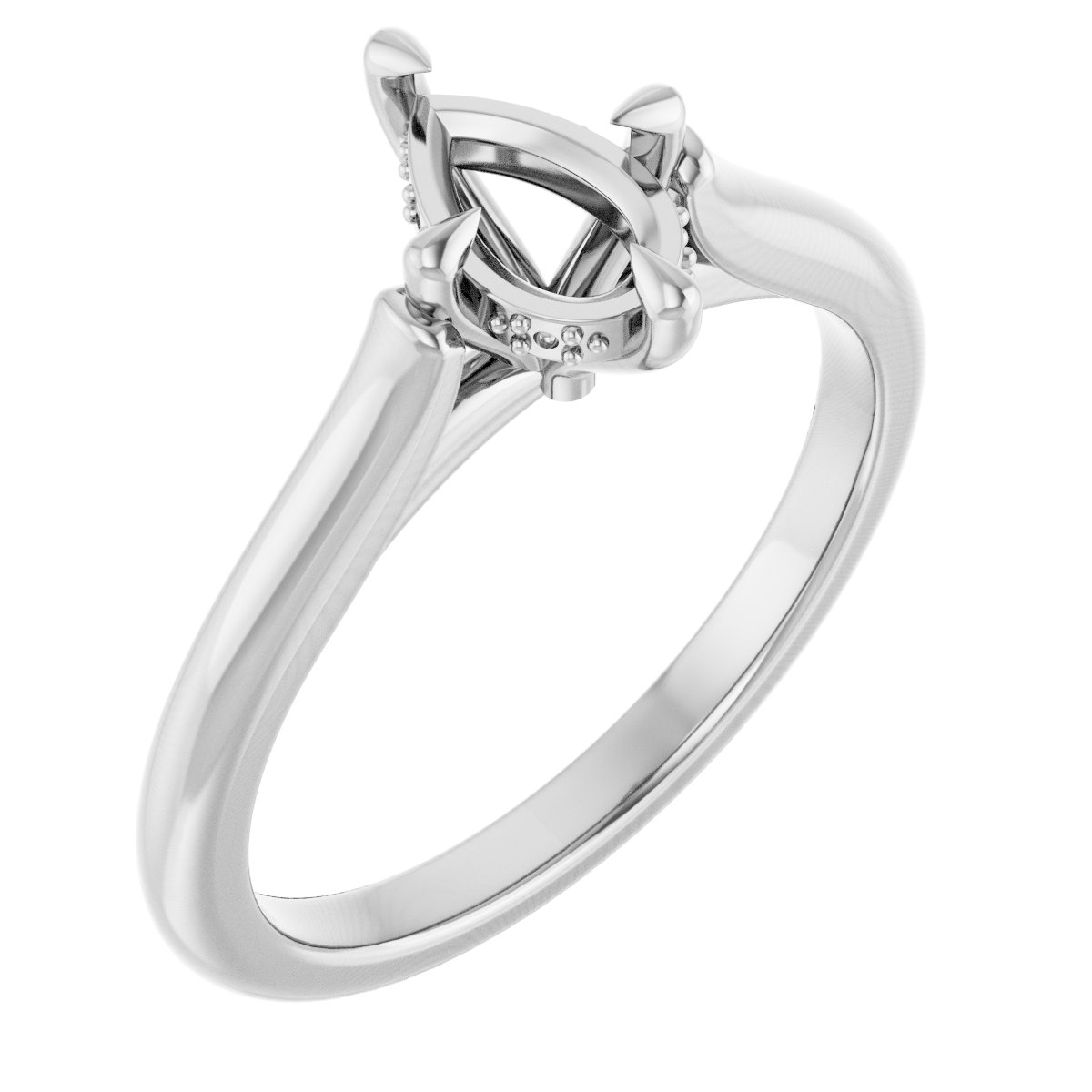 Claw-Prong Hidden Halo-Style Engagement Ring