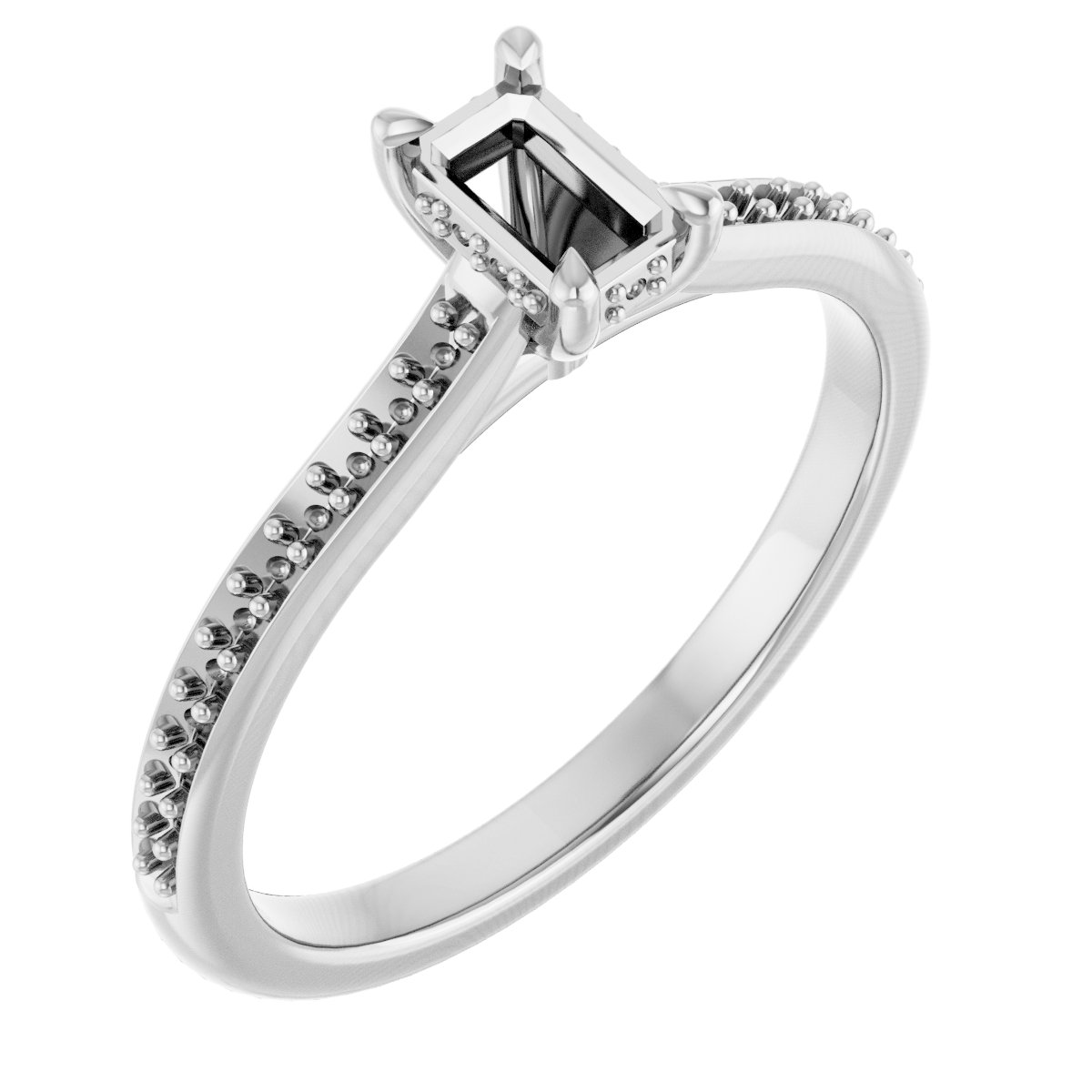 Claw-Prong Hidden Halo-Style Engagement Ring