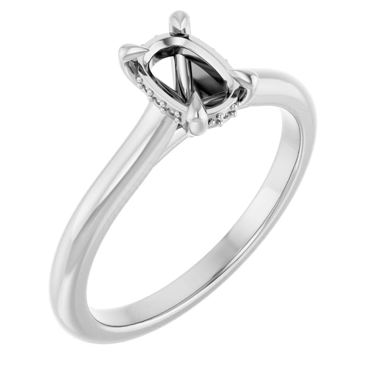 Claw-Prong Hidden Halo-Style Engagement Ring