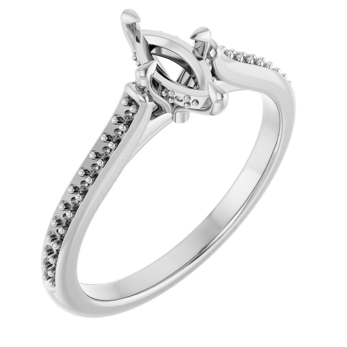 Claw-Prong Hidden Halo-Style Engagement Ring