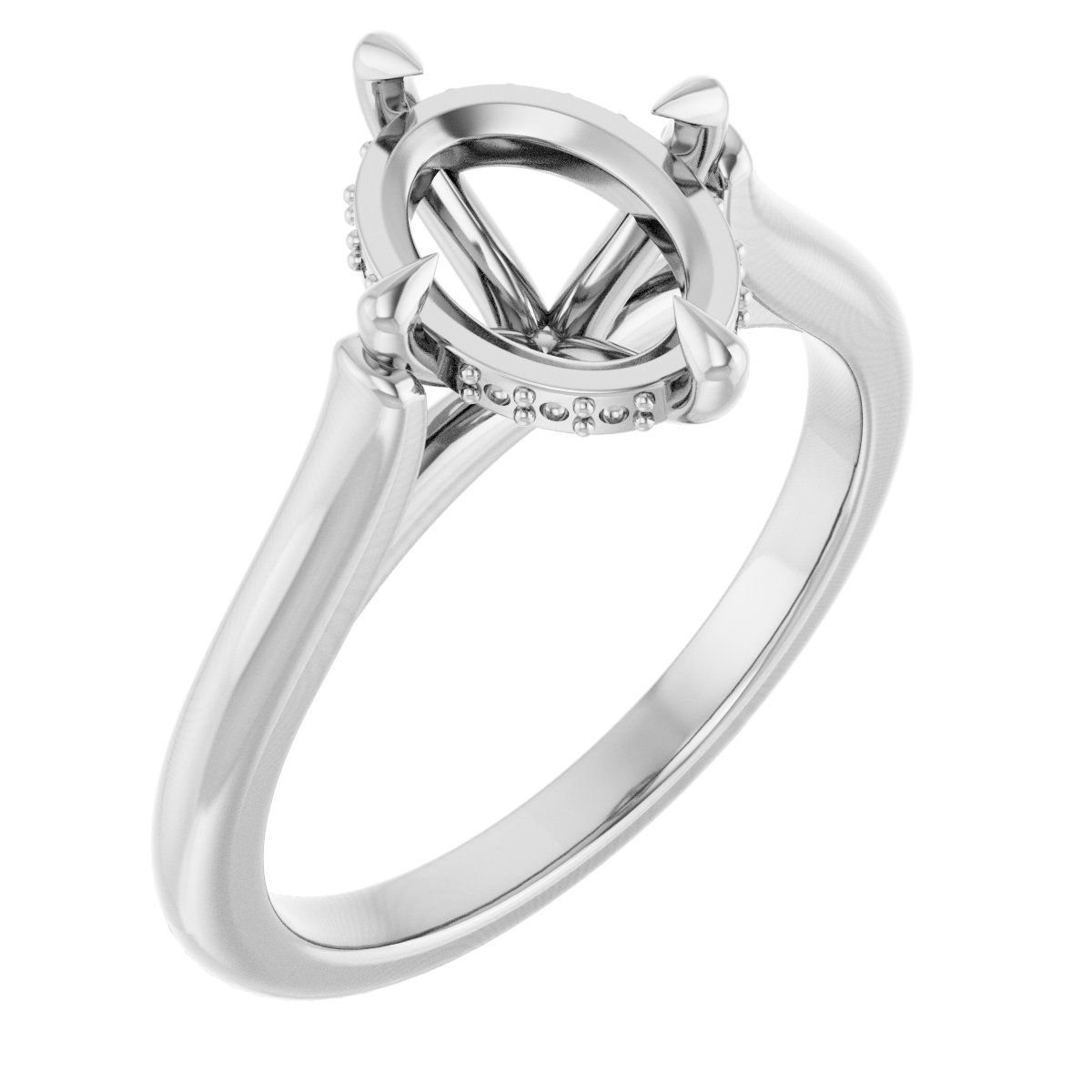 Claw-Prong Hidden Halo-Style Engagement Ring