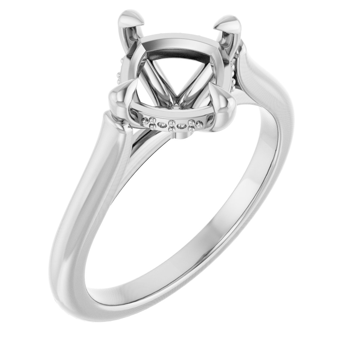 Claw-Prong Hidden Halo-Style Engagement Ring