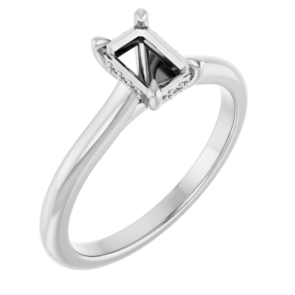 Claw-Prong Hidden Halo-Style Engagement Ring