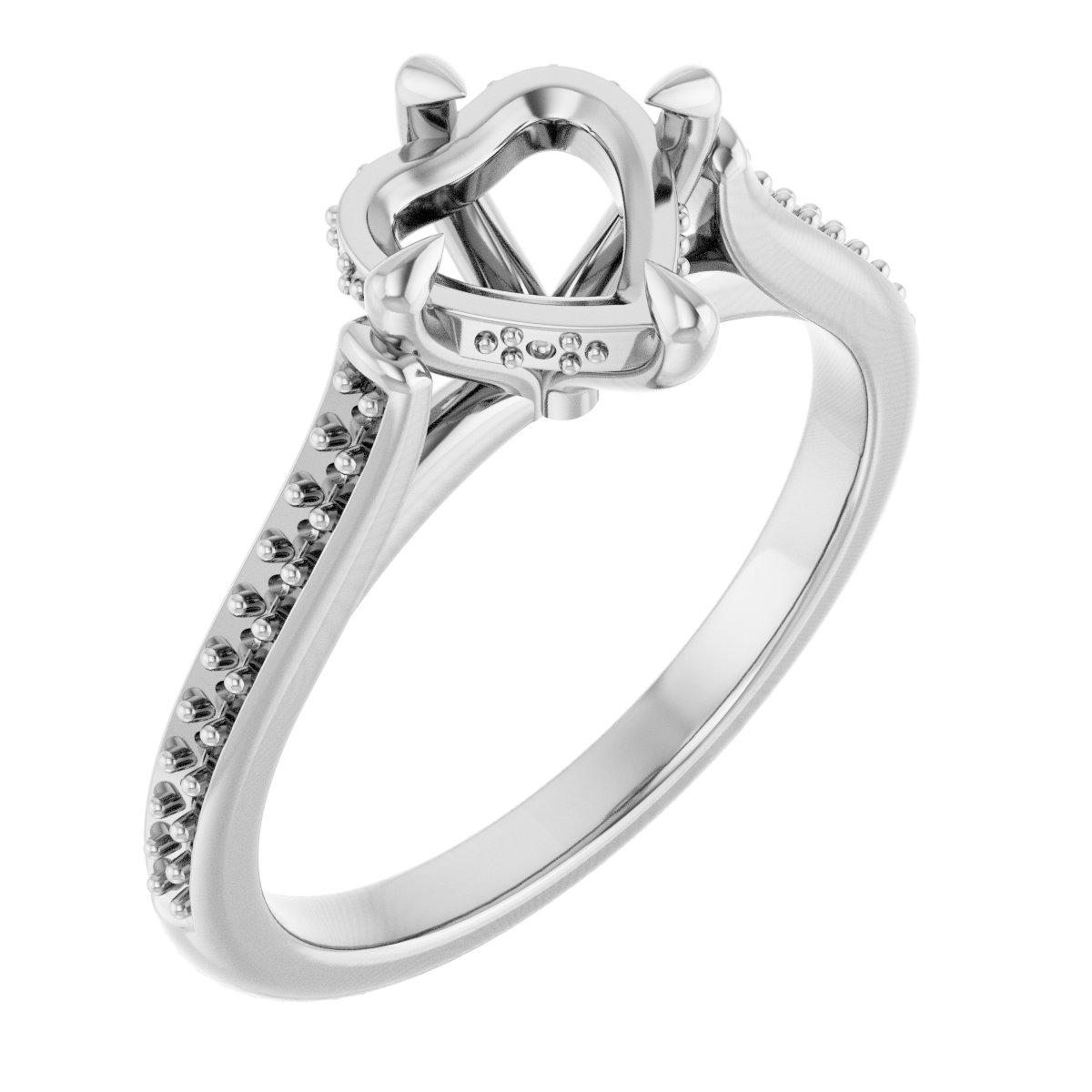 Claw-Prong Hidden Halo-Style Engagement Ring