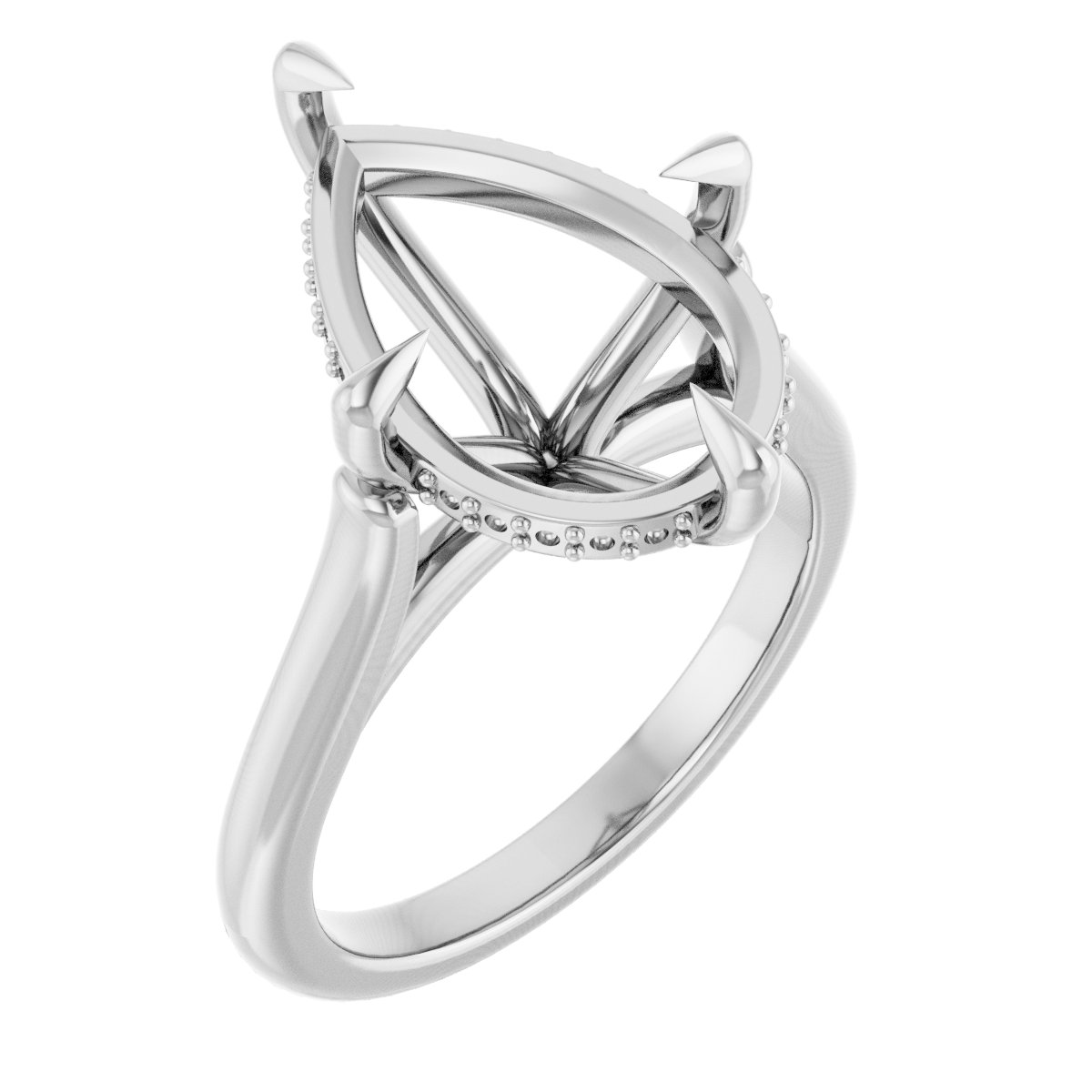 Claw-Prong Hidden Halo-Style Engagement Ring