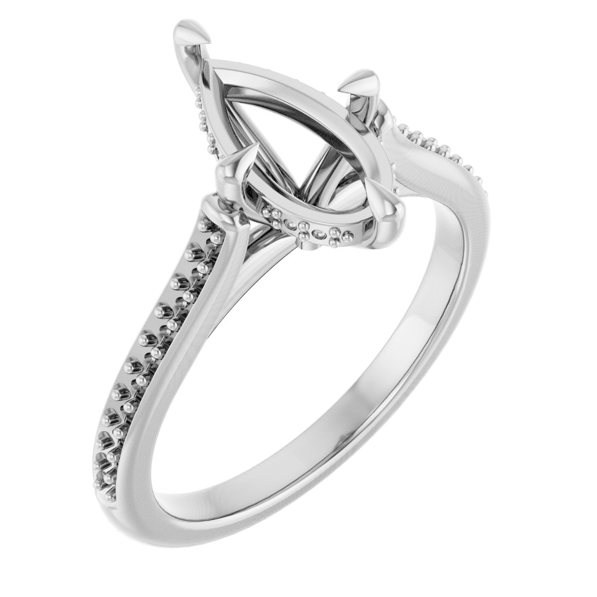 Claw-Prong Hidden Halo-Style Engagement Ring