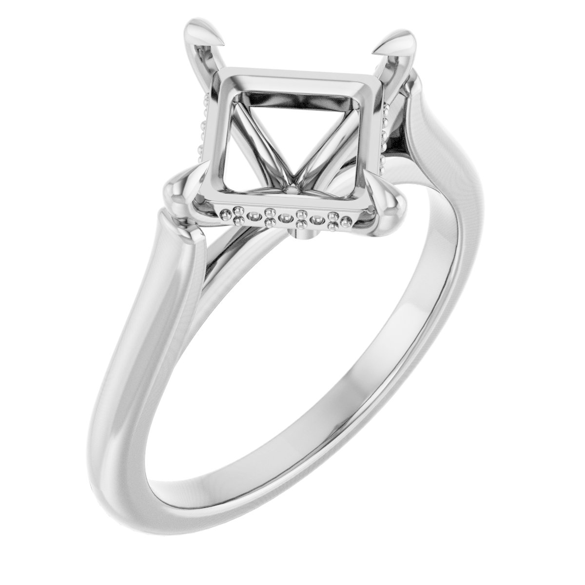 Claw-Prong Hidden Halo-Style Engagement Ring