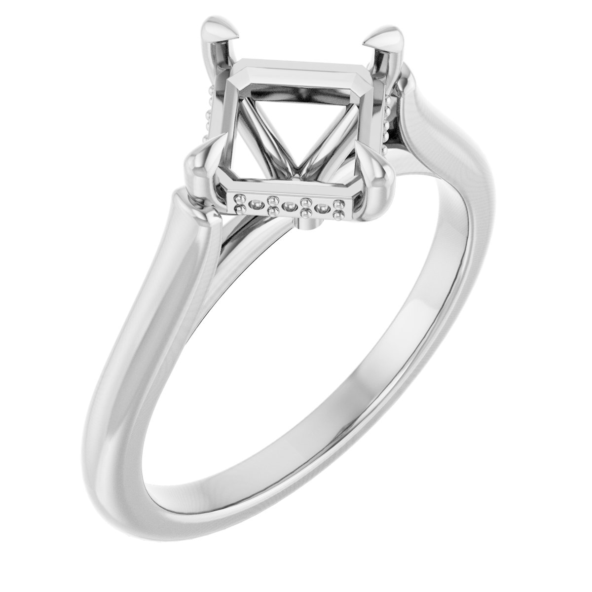 Claw-Prong Hidden Halo-Style Engagement Ring