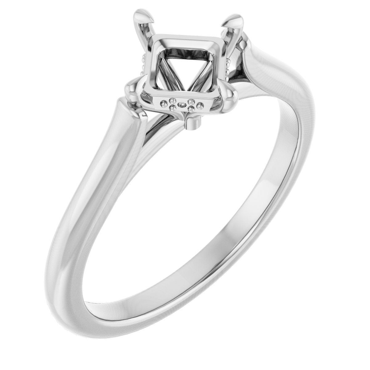 Claw-Prong Hidden Halo-Style Engagement Ring