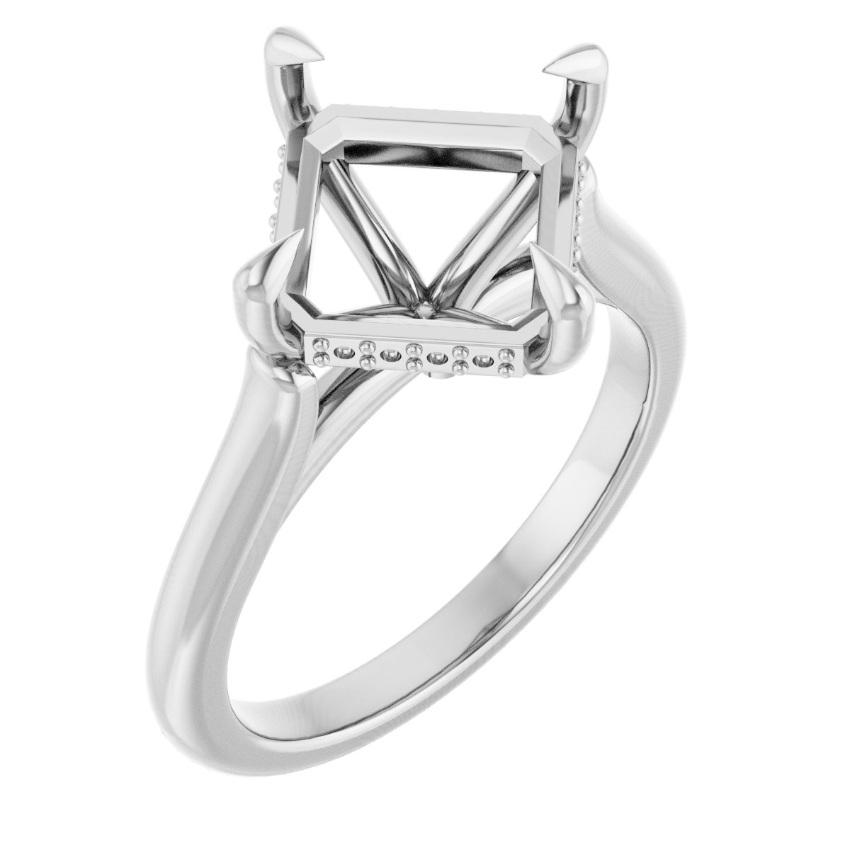 Claw-Prong Hidden Halo-Style Engagement Ring