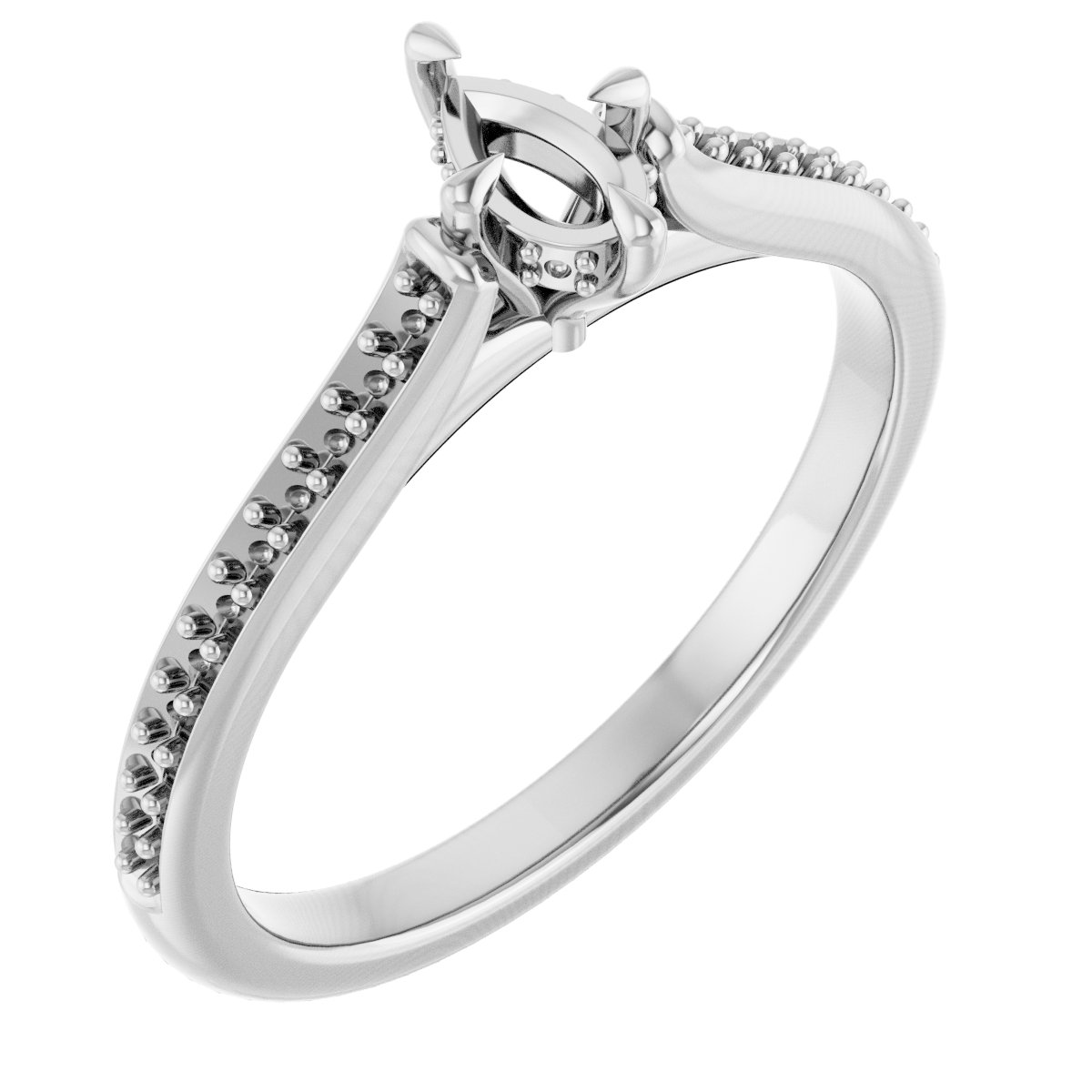 Claw-Prong Hidden Halo-Style Engagement Ring