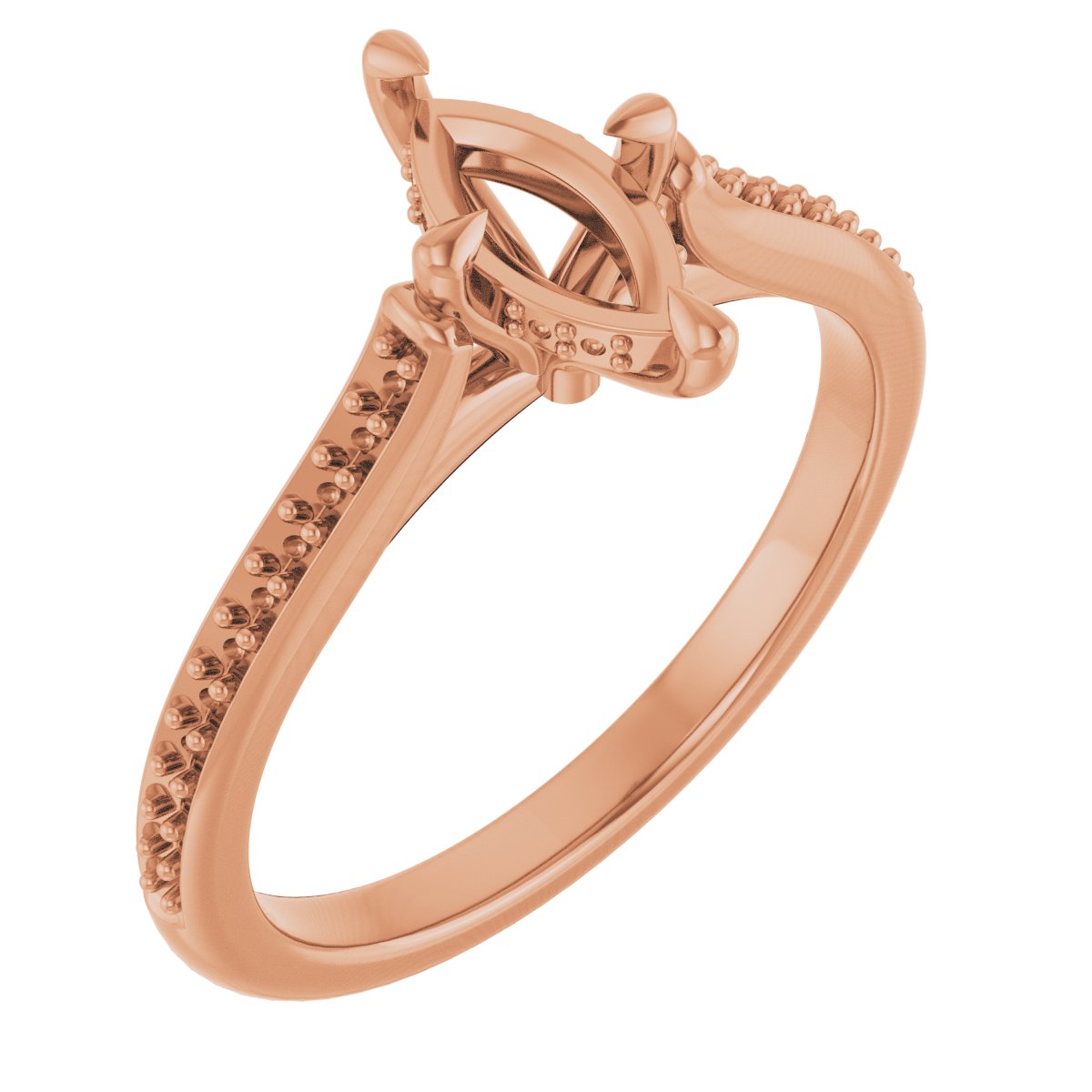 Claw-Prong Hidden Halo-Style Engagement Ring
