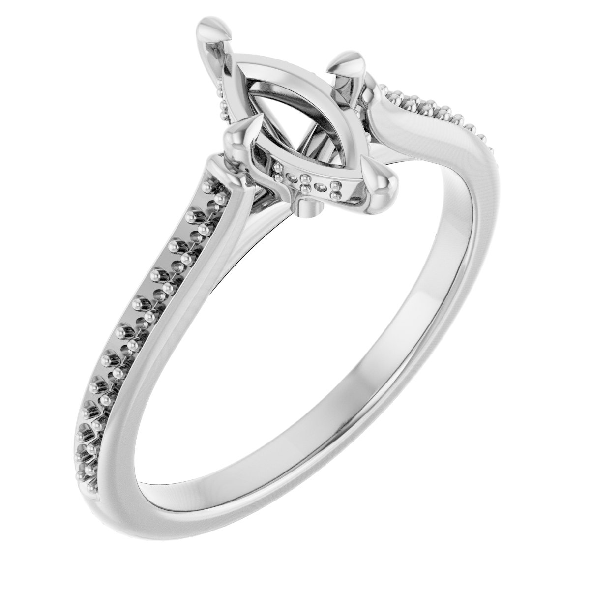 Claw-Prong Hidden Halo-Style Engagement Ring