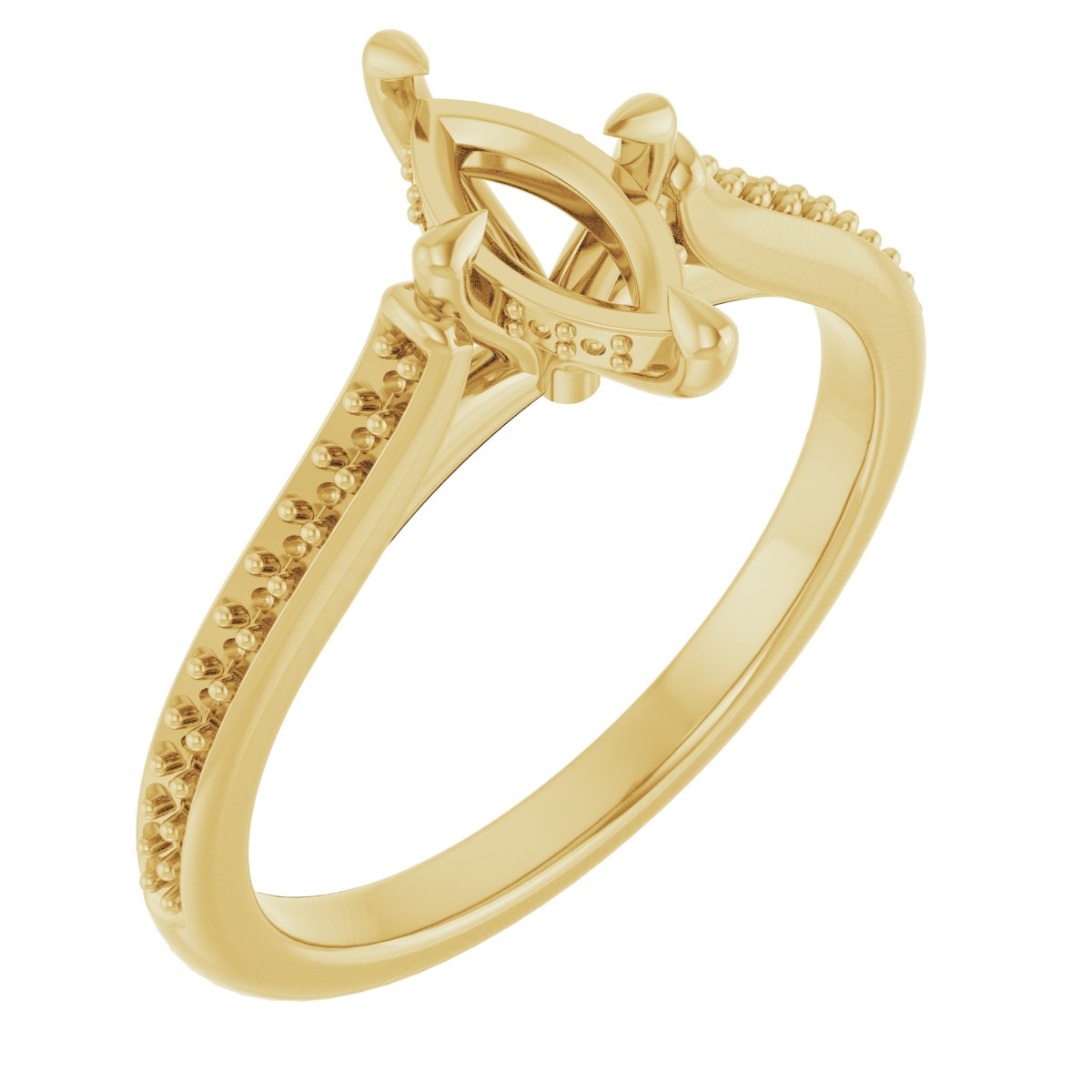 Claw-Prong Hidden Halo-Style Engagement Ring