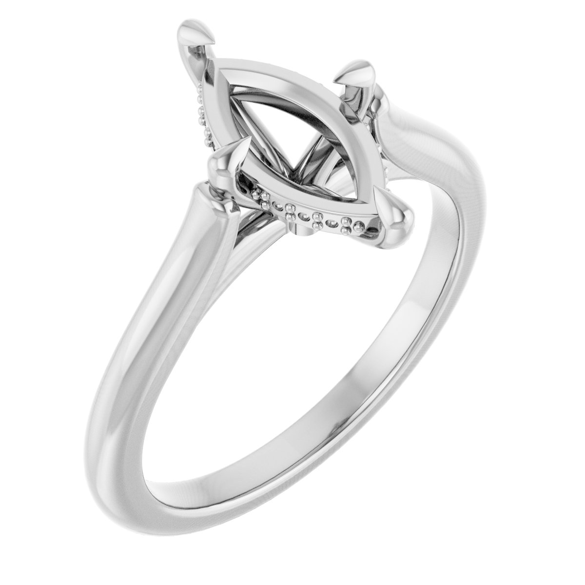 Claw-Prong Hidden Halo-Style Engagement Ring