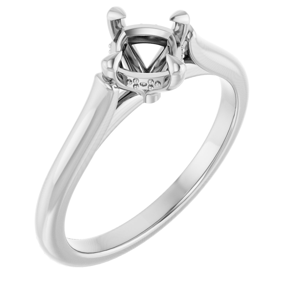 Claw-Prong Hidden Halo-Style Engagement Ring