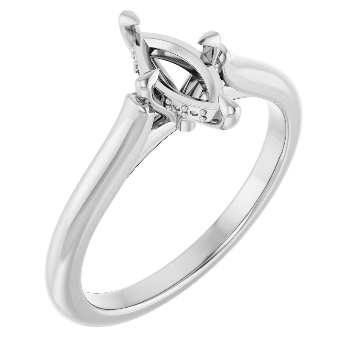 Claw-Prong Hidden Halo-Style Engagement Ring
