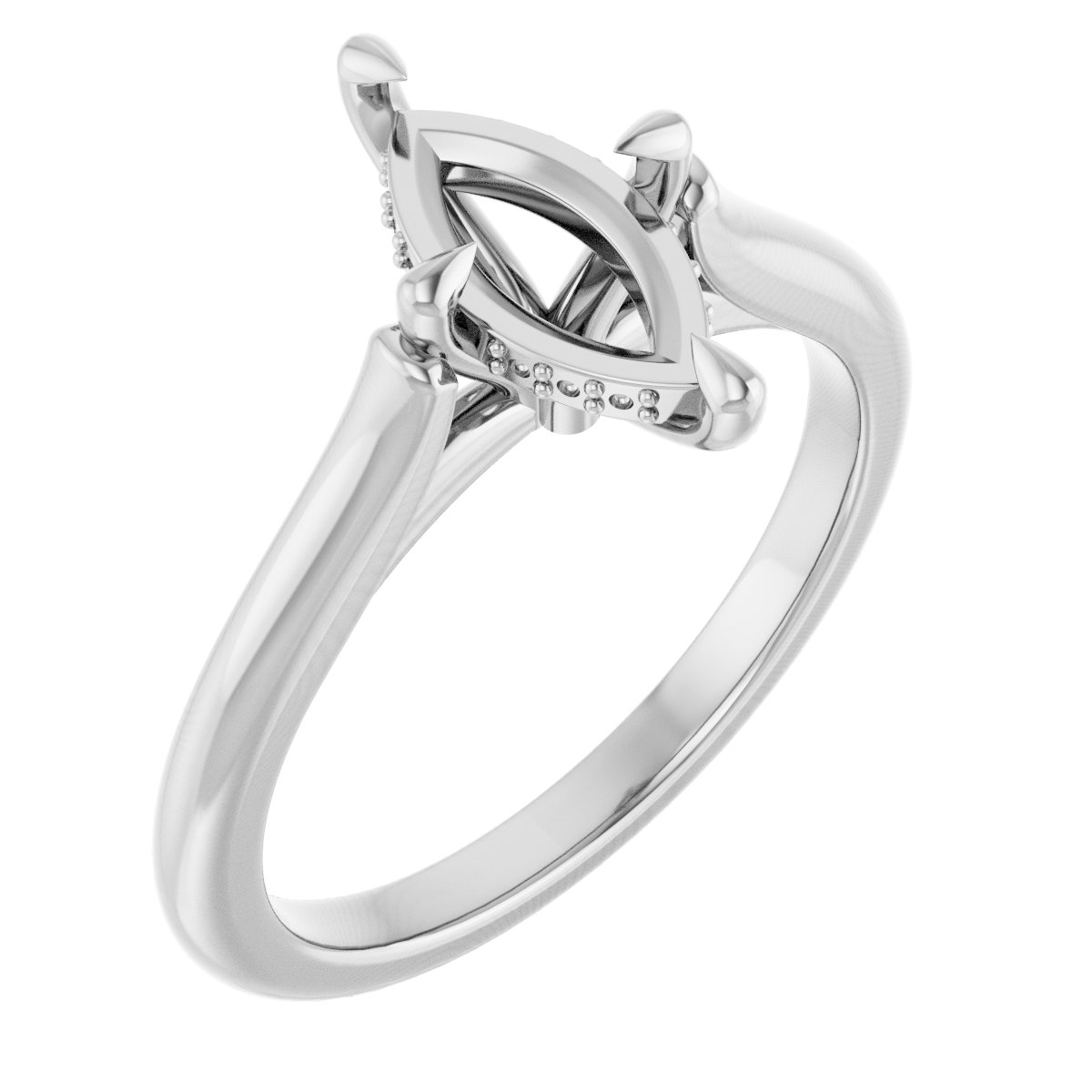 Claw-Prong Hidden Halo-Style Engagement Ring