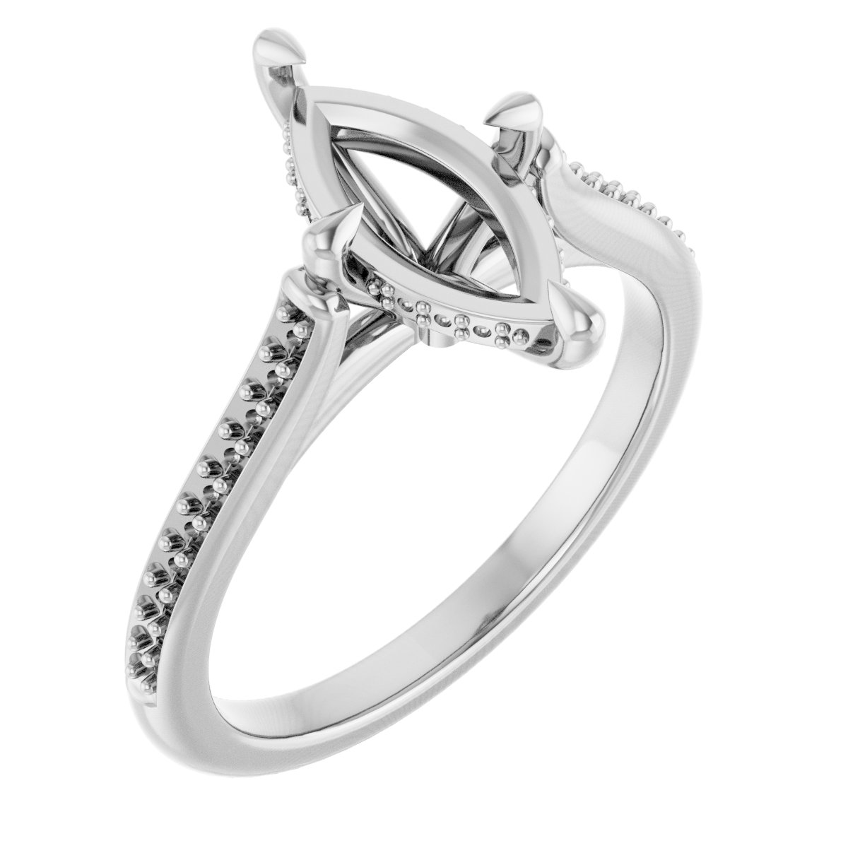 Claw-Prong Hidden Halo-Style Engagement Ring