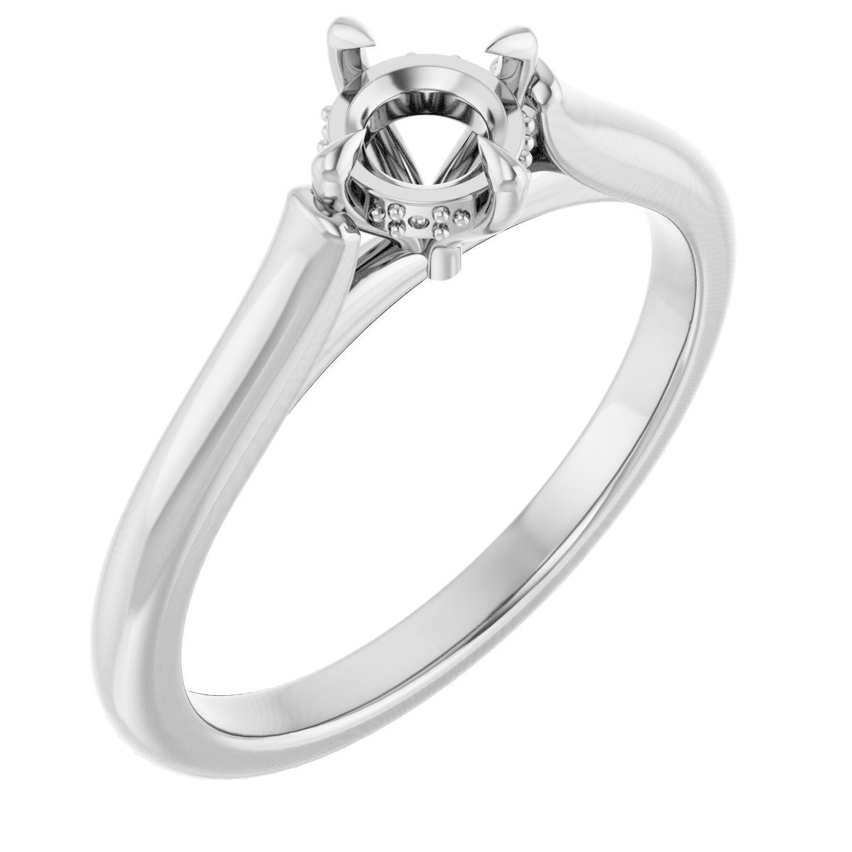 Claw-Prong Hidden Halo-Style Engagement Ring
