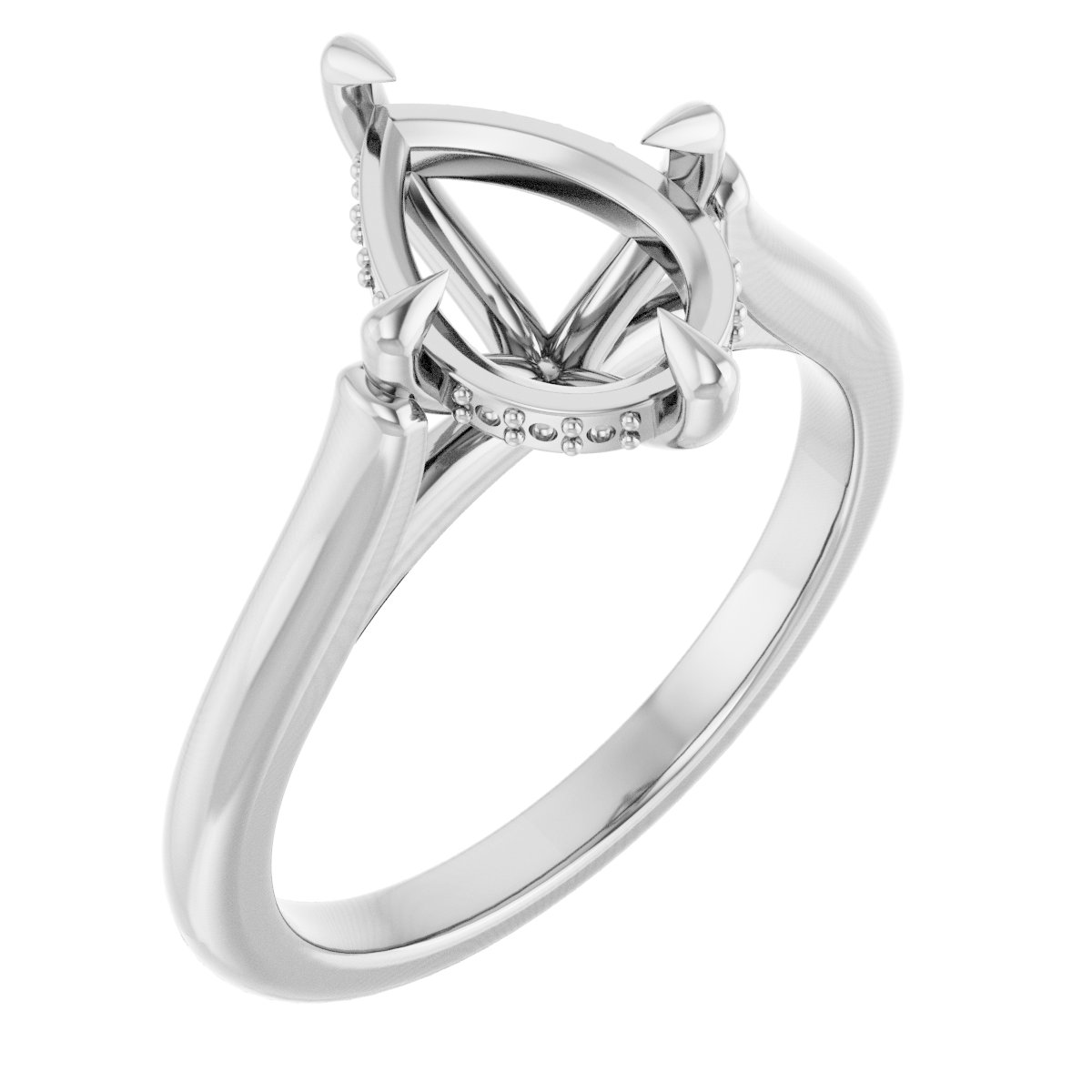 Claw-Prong Hidden Halo-Style Engagement Ring