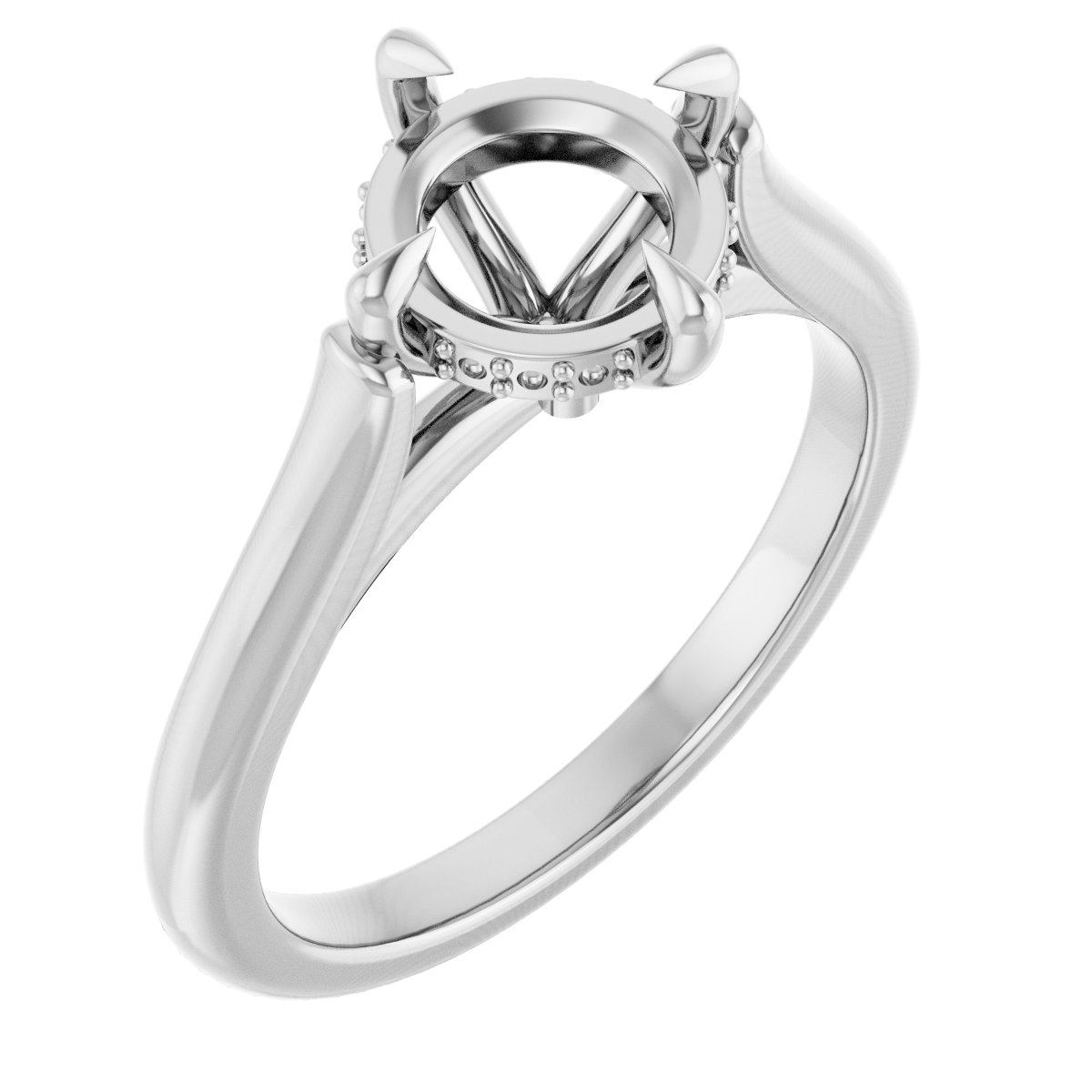 Claw-Prong Hidden Halo-Style Engagement Ring