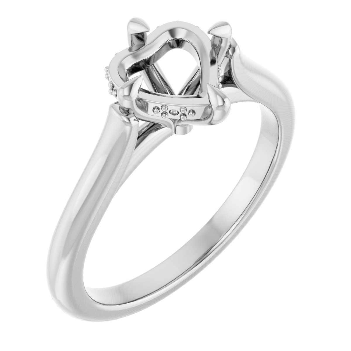 Claw-Prong Hidden Halo-Style Engagement Ring