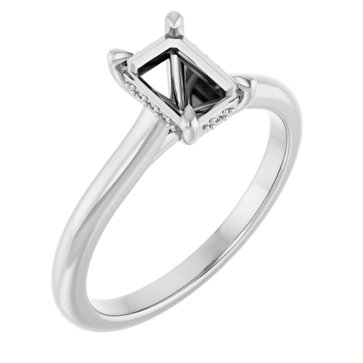 Claw-Prong Hidden Halo-Style Engagement Ring