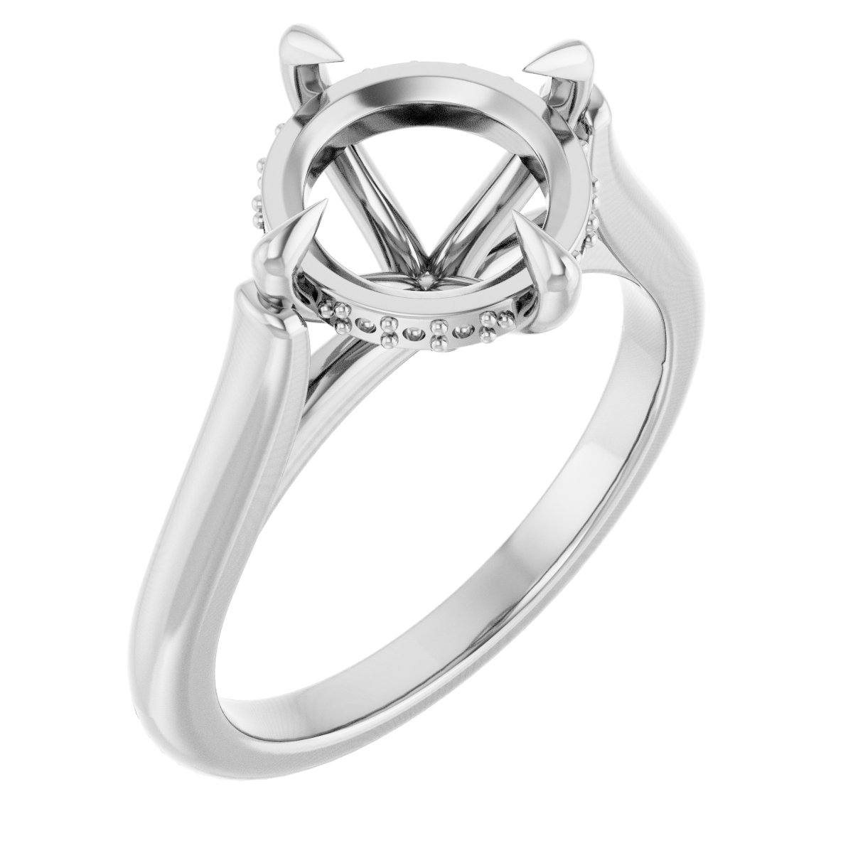 Claw-Prong Hidden Halo-Style Engagement Ring