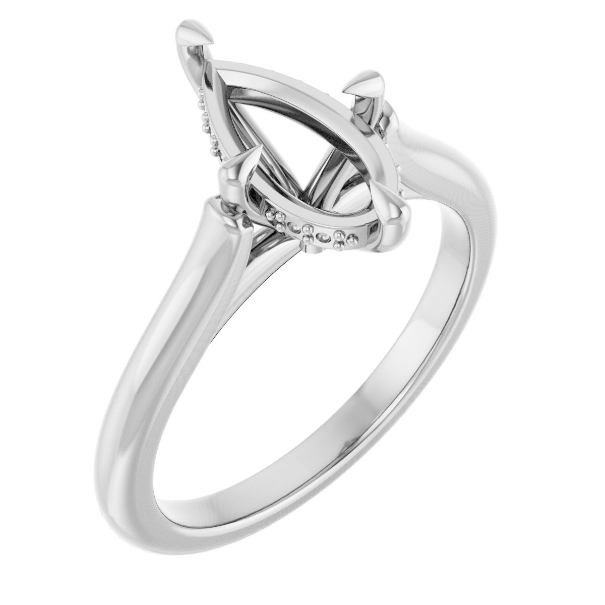 Claw-Prong Hidden Halo-Style Engagement Ring