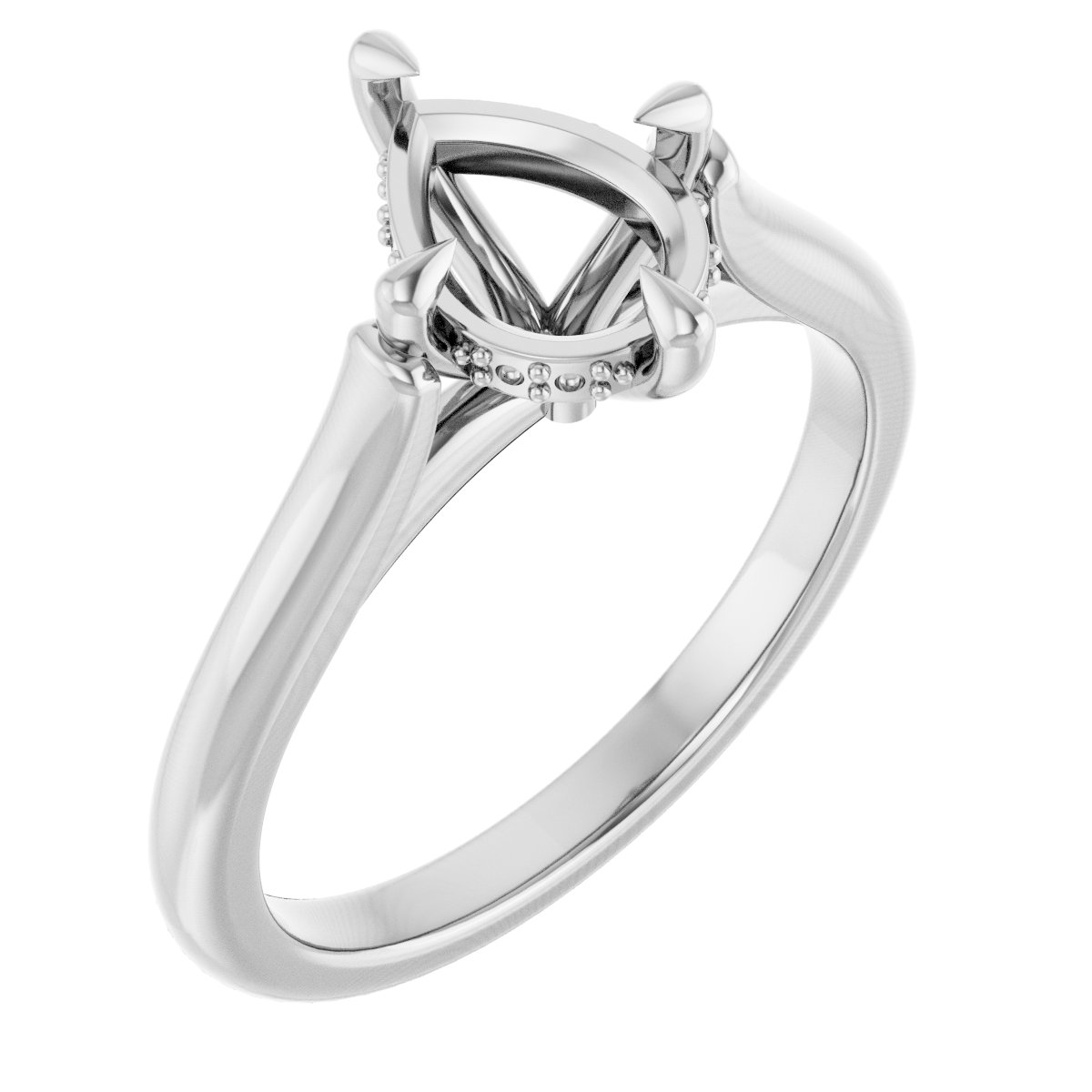 Claw-Prong Hidden Halo-Style Engagement Ring