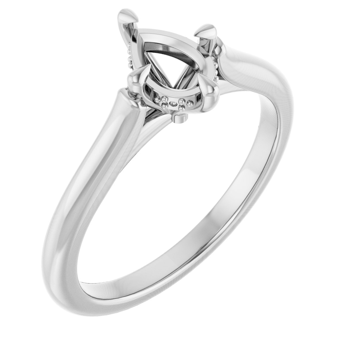 Claw-Prong Hidden Halo-Style Engagement Ring