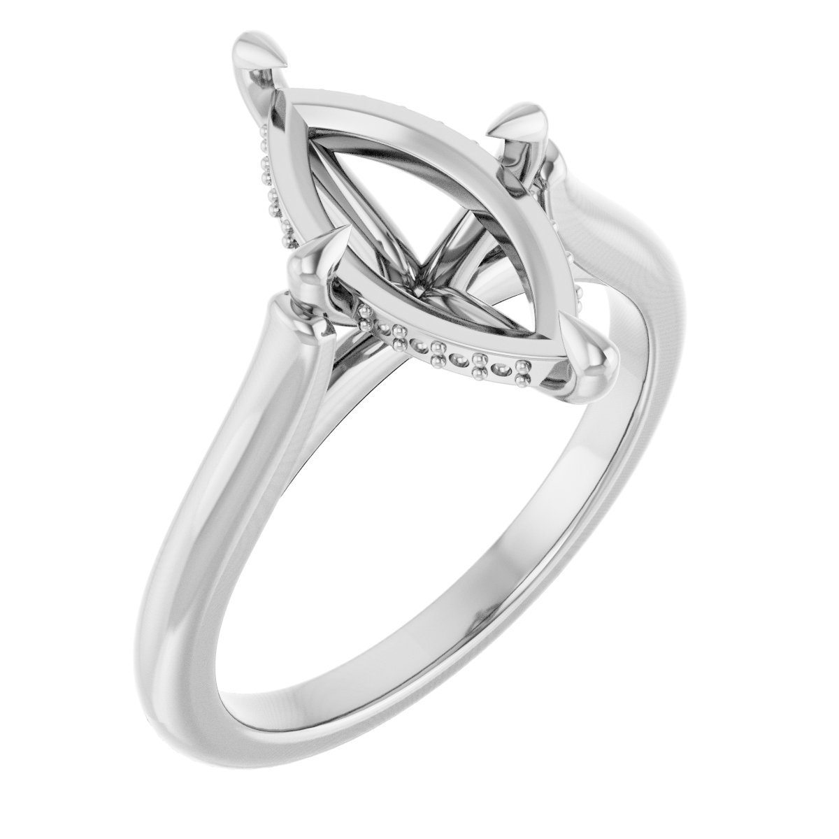 Claw-Prong Hidden Halo-Style Engagement Ring