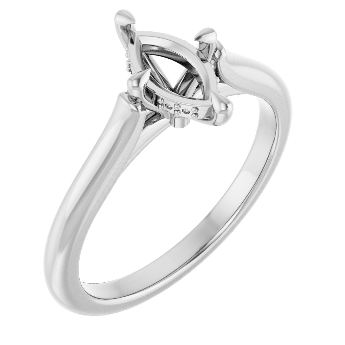 Claw-Prong Hidden Halo-Style Engagement Ring