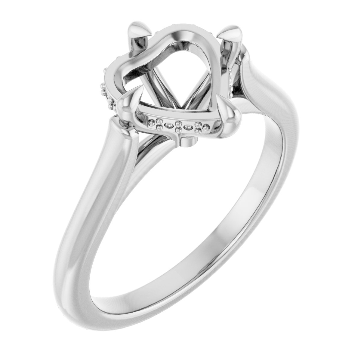Claw-Prong Hidden Halo-Style Engagement Ring