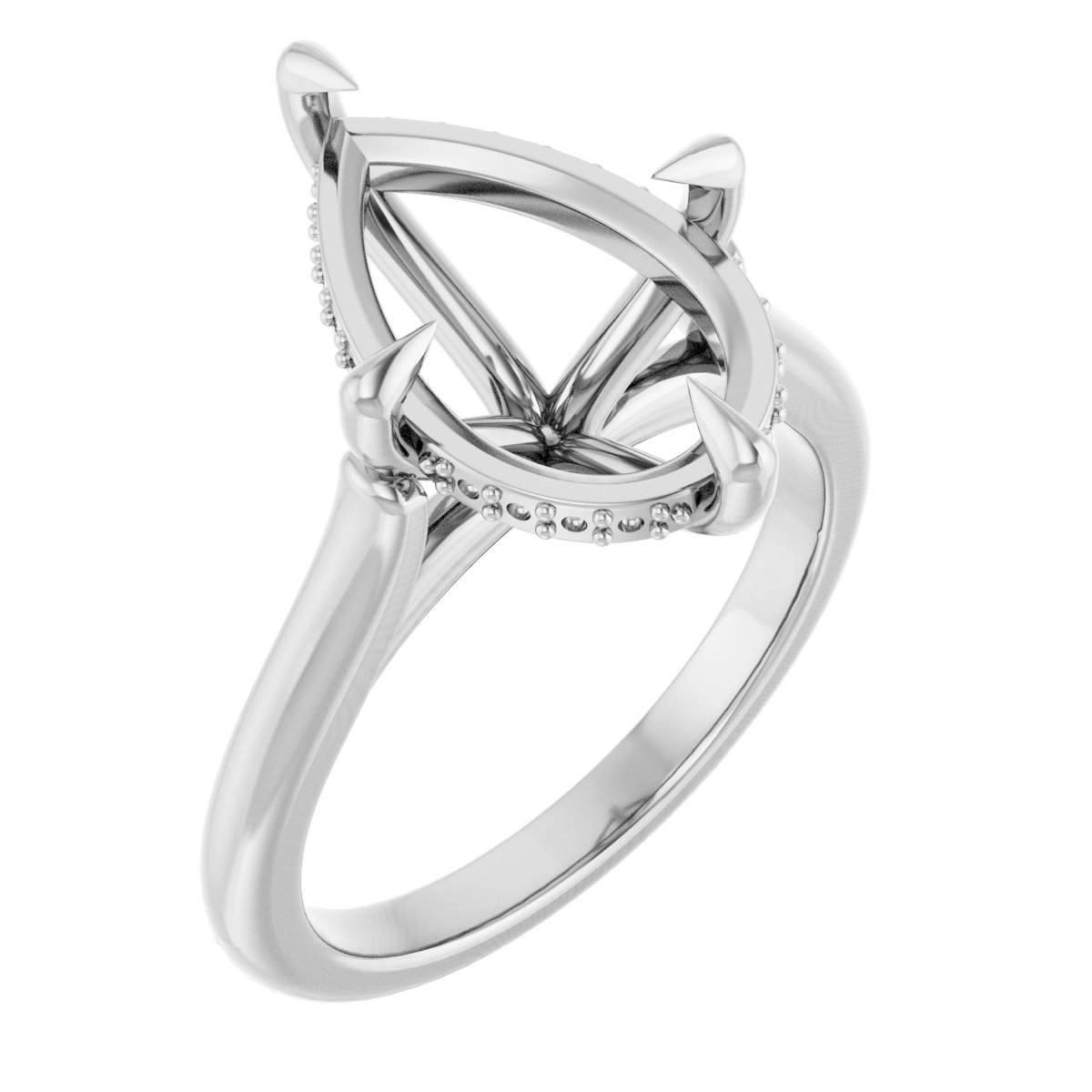 Claw-Prong Hidden Halo-Style Engagement Ring