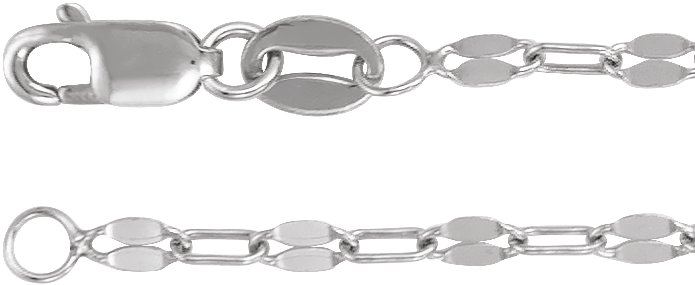 2.5 mm Paperclip-Style Keyhole Chain
