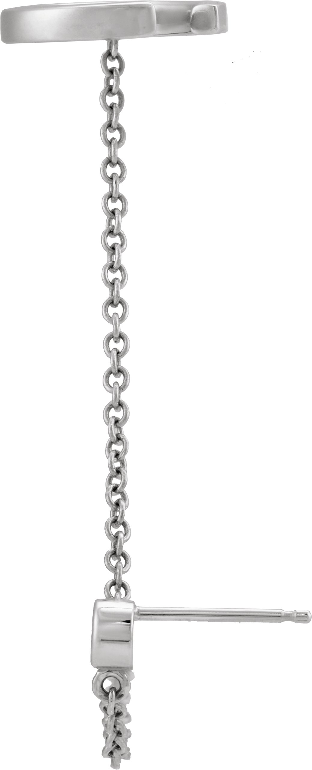 1/10 CT Natural Diamond Stud with Ear Cuff view 2