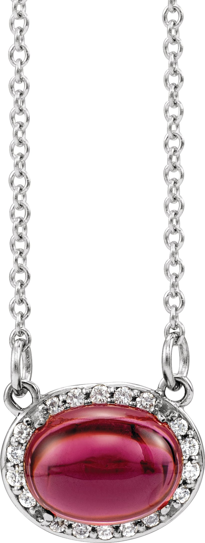 Natural Black Onyx & .05 CTW Natural Diamond Halo-Style 16 1/2" Necklace view 2