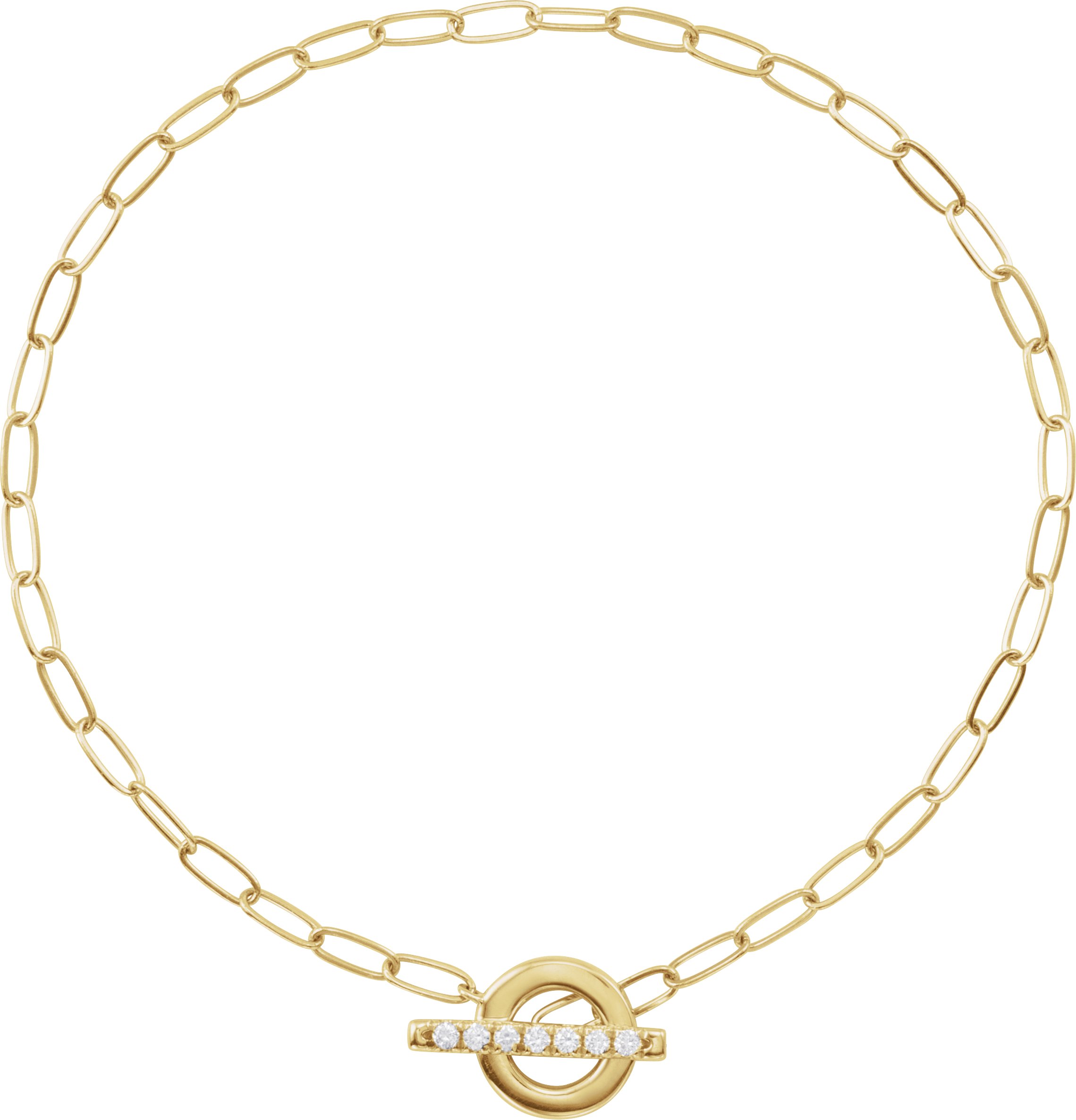 14K Yellow Gold 1/10 CTW Natural Diamond Toggle 7" Bracelet