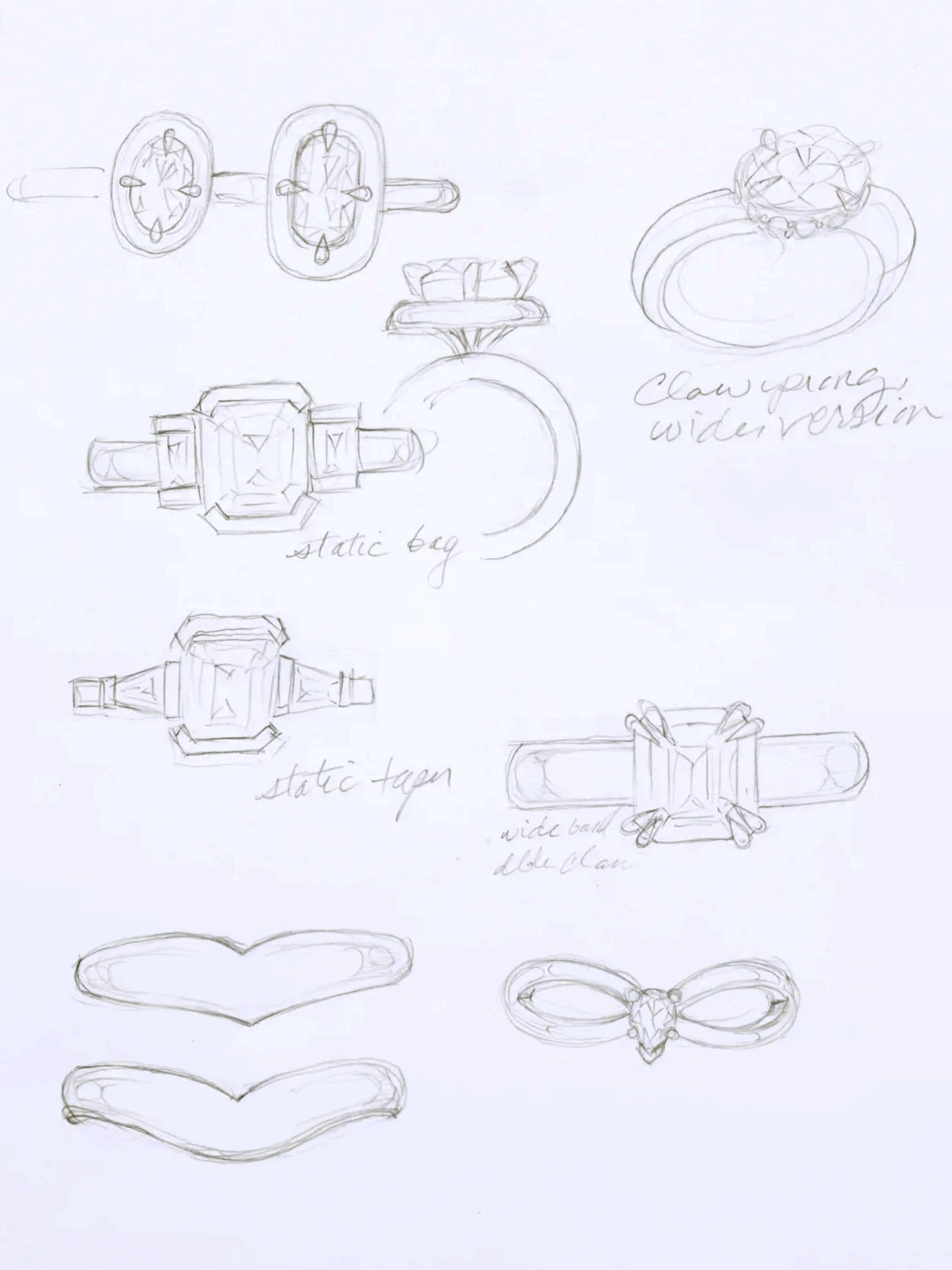 Sketching and mood boards for custom jewelry design
