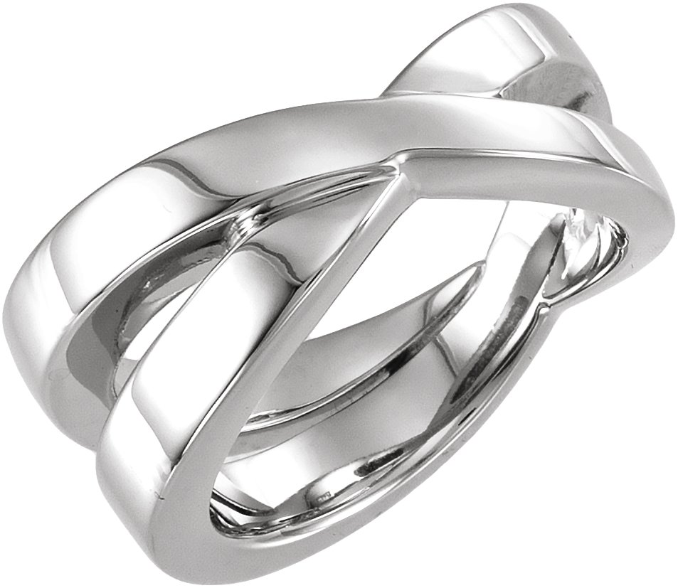 & Platinum Criss Cross Ring view 4