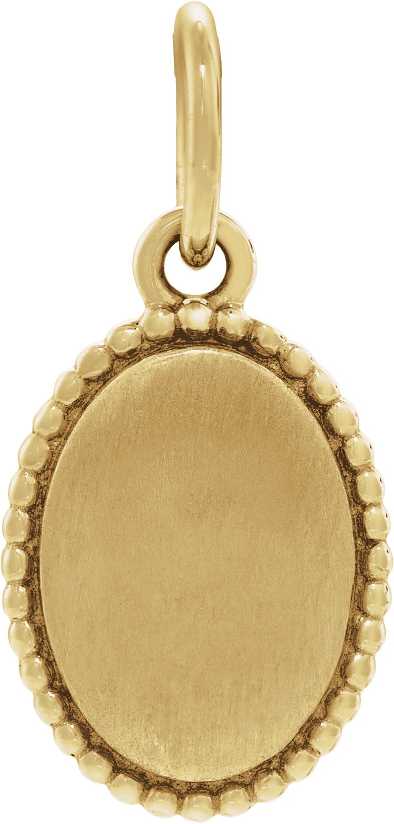Engravable Beaded Oval Pendant