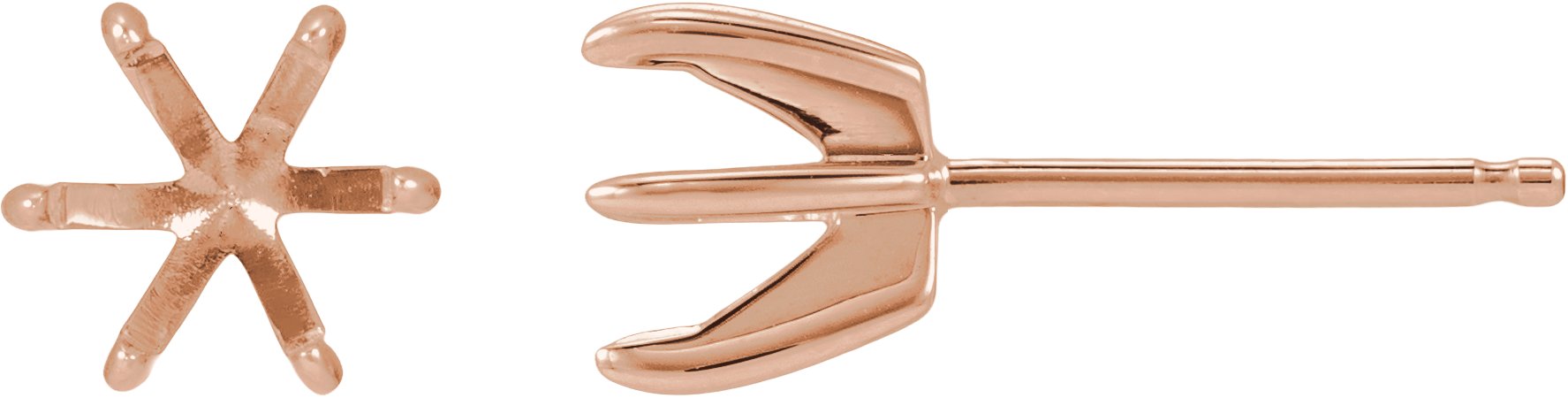 Round 6-prong Claw Stud Earrings