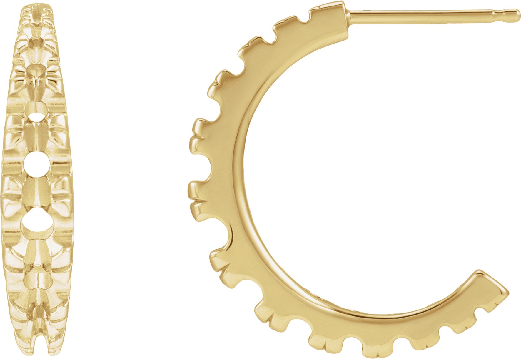 Accented Graduated Hoop Earrings