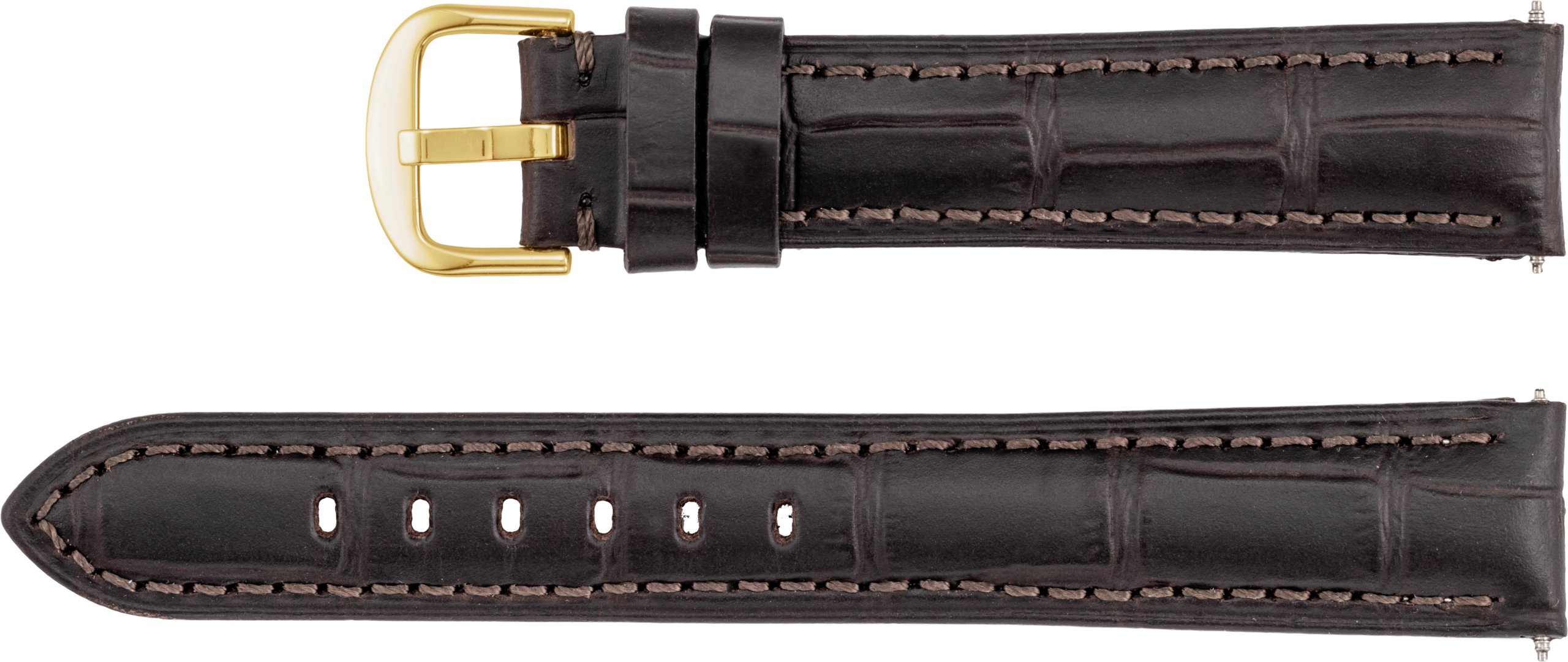 Leather Alligator Grain Padded Watch Bands