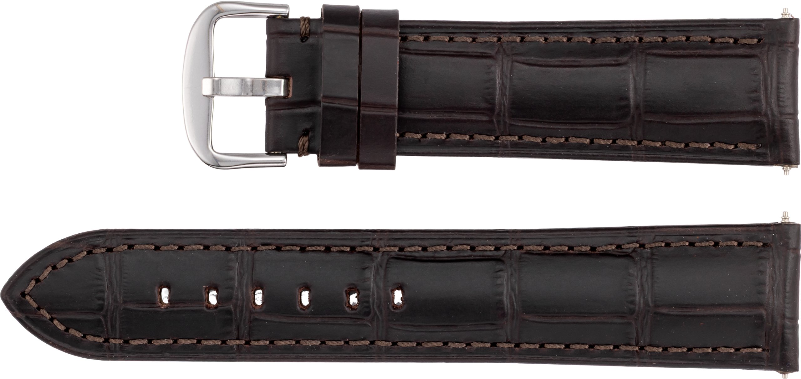 Leather Alligator Grain Padded Watch Bands