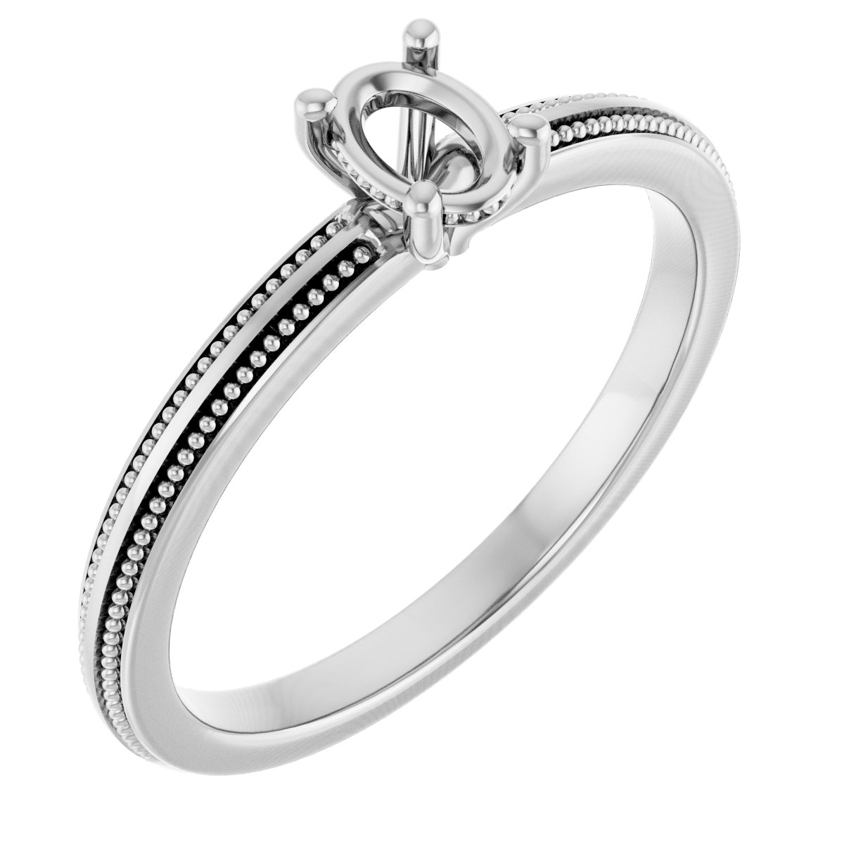Solitaire Milgrain Engagement Ring