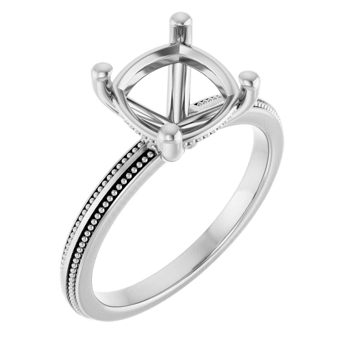 Solitaire Milgrain Engagement Ring