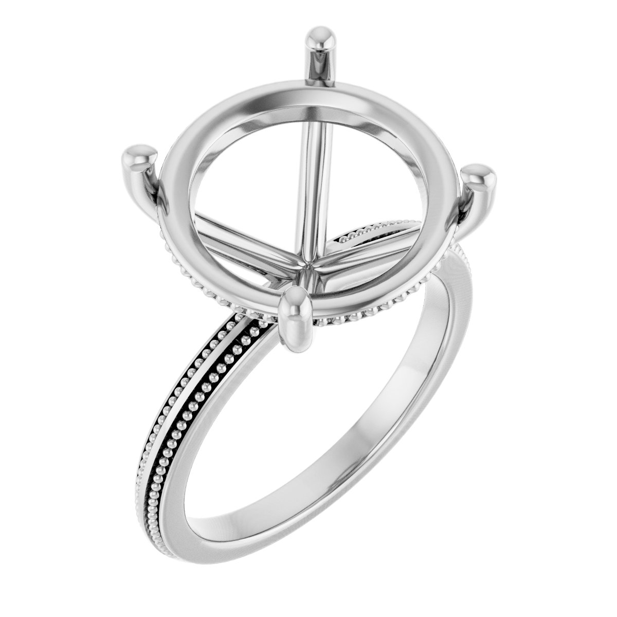Solitaire Milgrain Engagement Ring